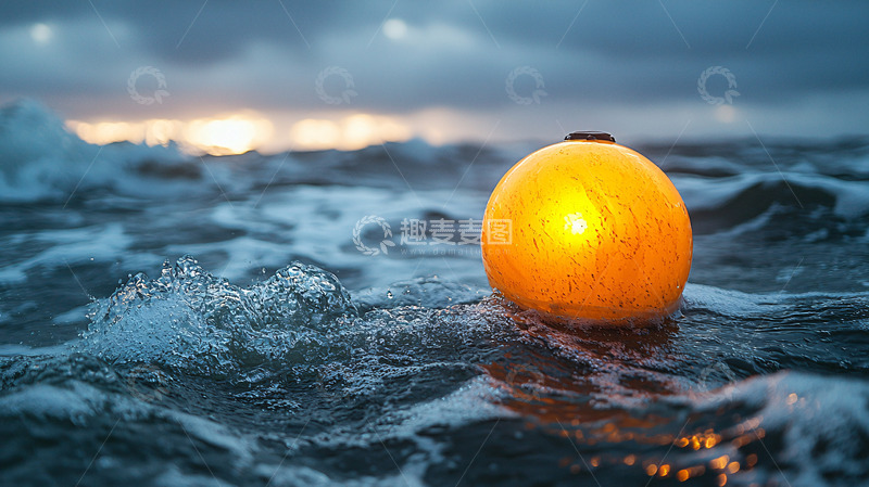 高清大图下载【趣麦麦图】海面上的发光球体