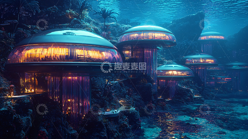 高清大图下载【趣麦麦图】海底未来都市