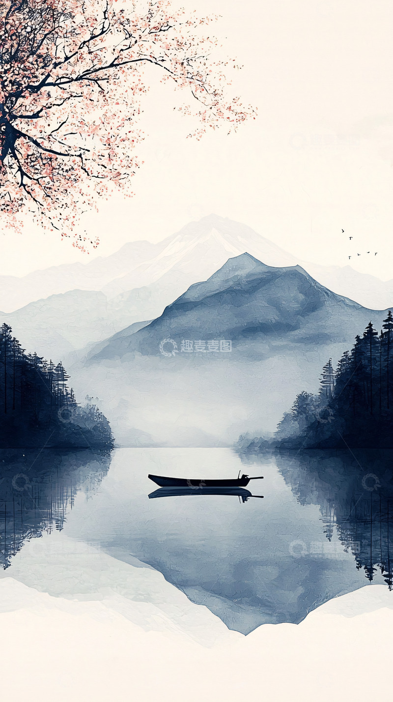 高清大图下载【趣麦麦图】水墨画山水风景
