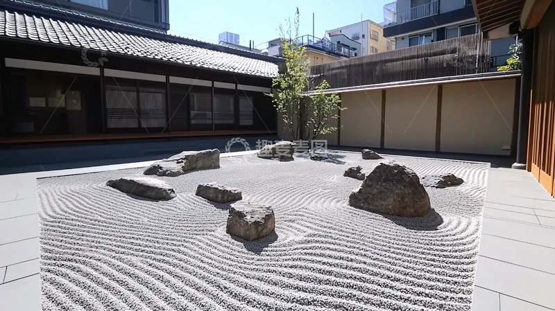 高清大图下载【趣麦麦图】日式枯山水庭院