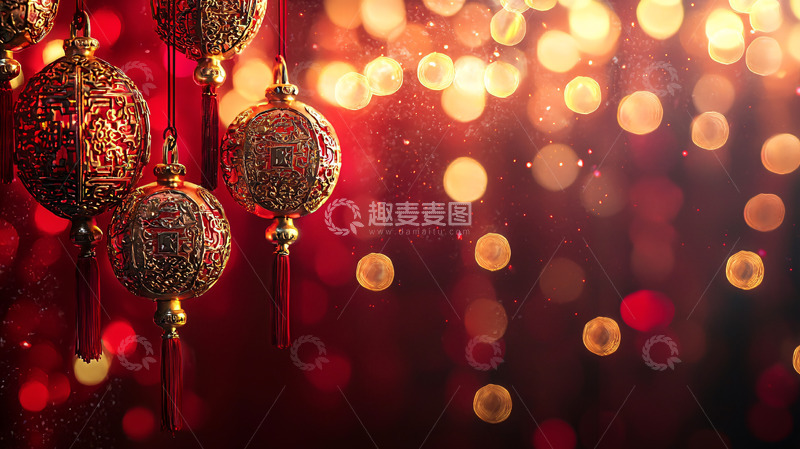 高清大图下载【趣麦麦图】金色圣诞饰品