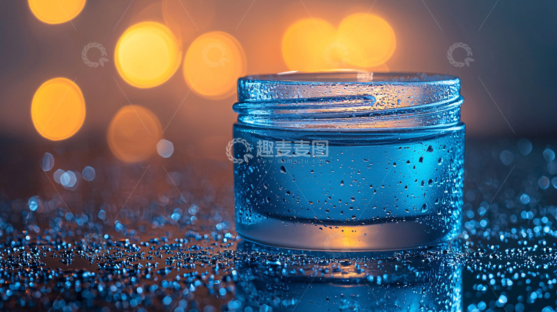 高清大图下载【趣麦麦图】蓝色透明护肤霜