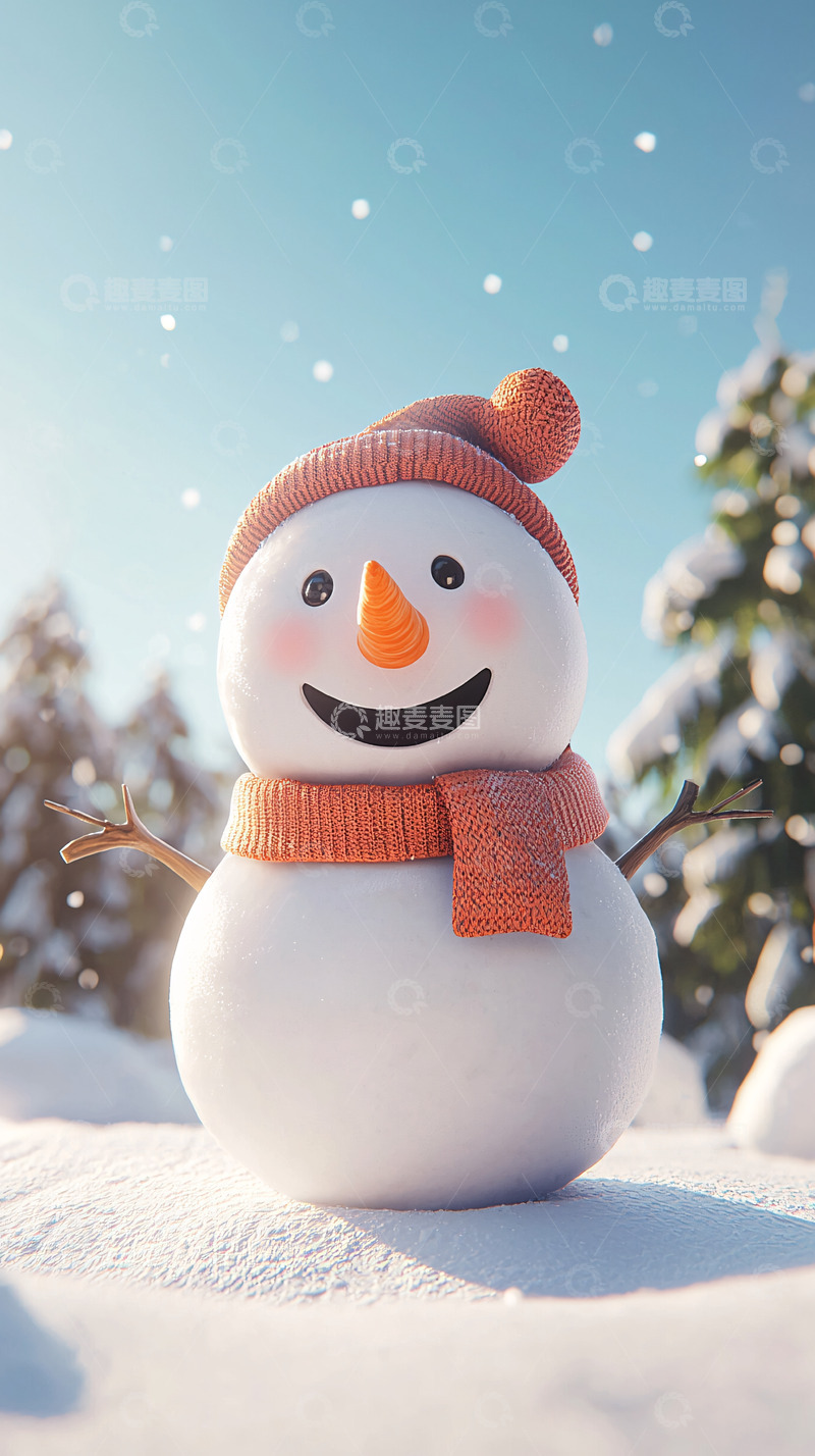 高清大图下载【趣麦麦图】可爱卡通雪人