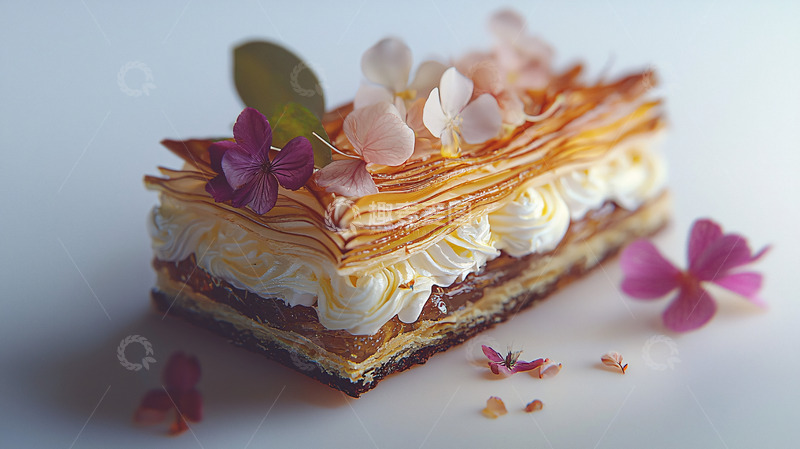 高清大图下载【趣麦麦图】精致酥皮奶油蛋糕