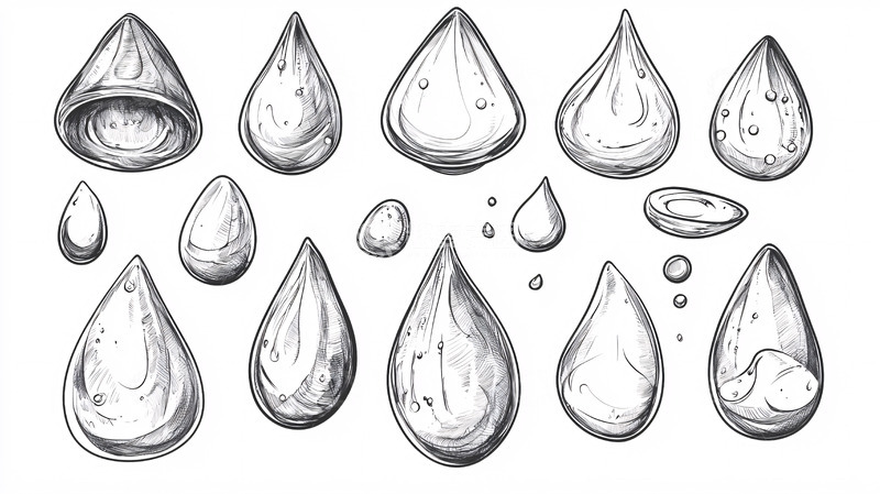 高清大图下载【趣麦麦图】手绘水墨水滴