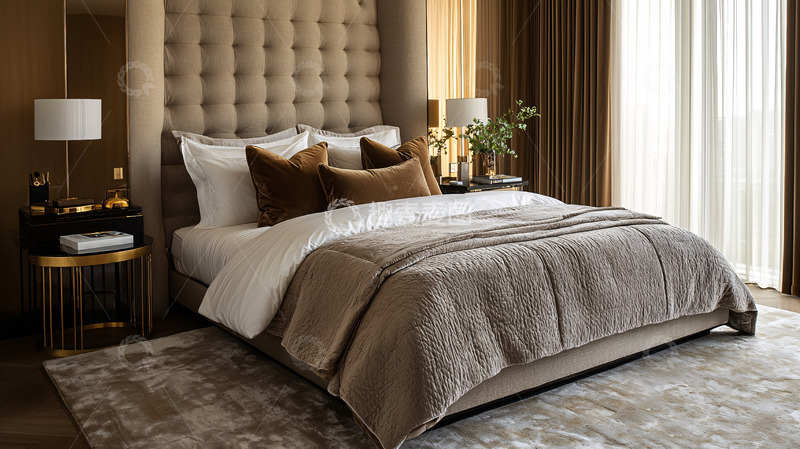 高清大图下载【趣麦麦图】奢华大地色系卧室