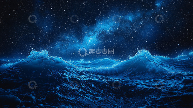 高清大图下载【趣麦麦图】蓝色星球夜景