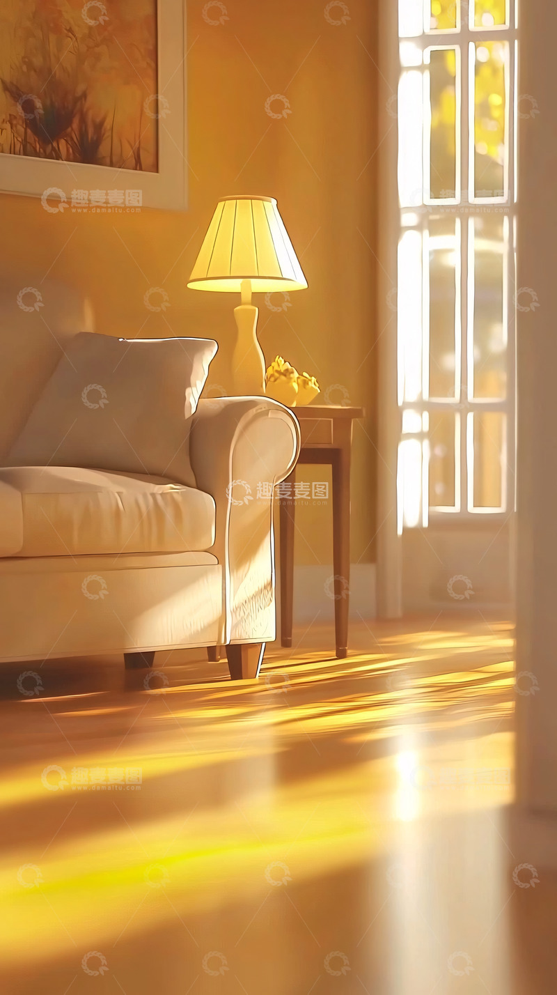 高清大图下载【趣麦麦图】阳光洒进客厅