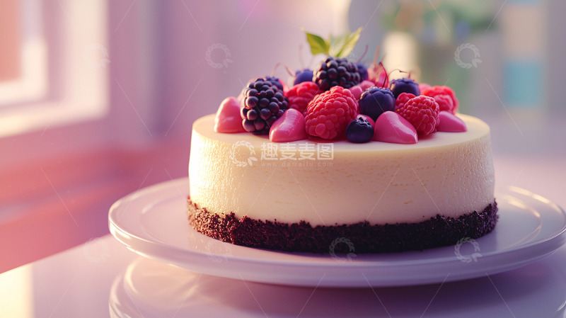 高清大图下载【趣麦麦图】-莓果芝士蛋糕