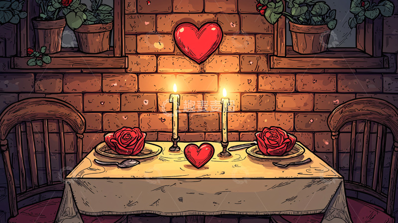 高清大图下载【趣麦麦图】浪漫烛光晚餐