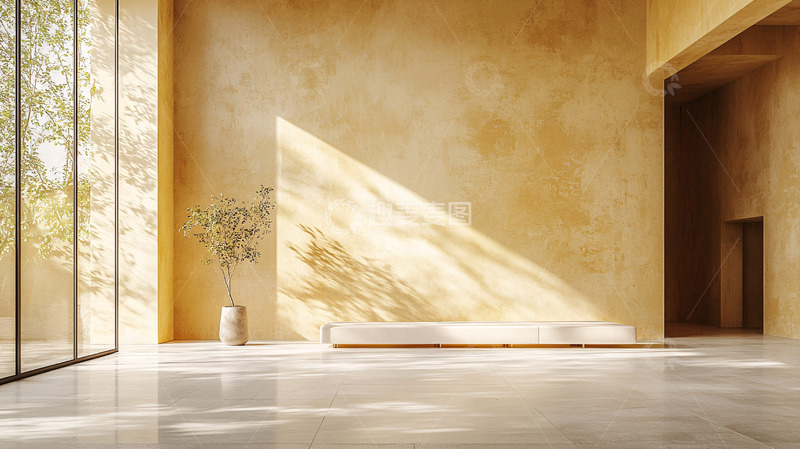 高清大图下载【趣麦麦图】极简阳光照射室内空间