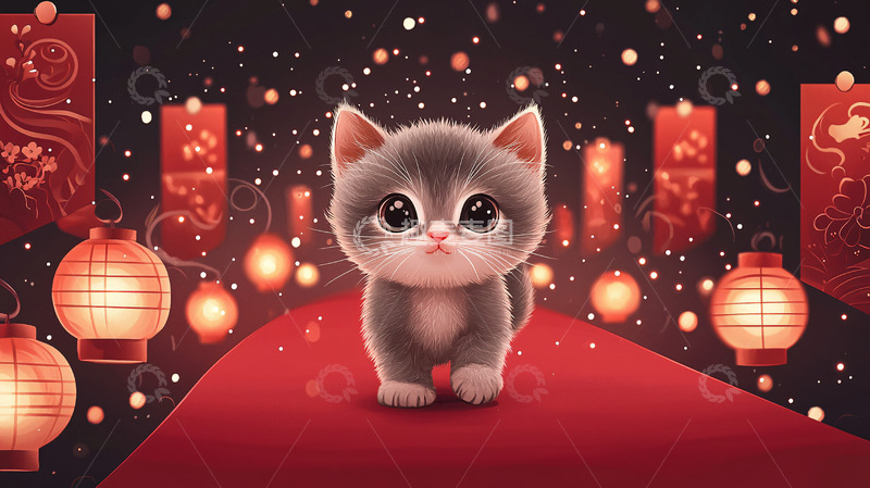 高清大图下载【趣麦麦图】萌宠小灰猫