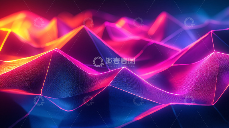 高清大图下载【趣麦麦图】抽象霓虹几何