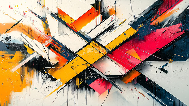 高清大图下载【趣麦麦图】抽象色彩几何图形