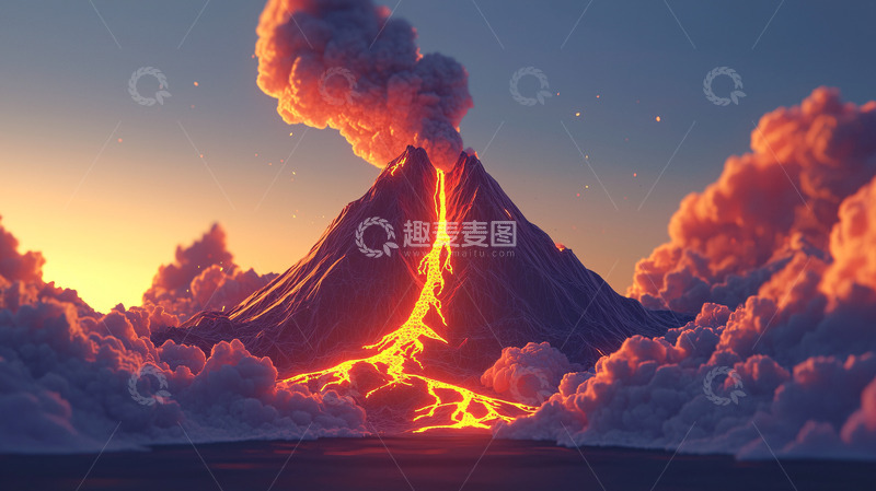 高清大图下载【趣麦麦图】火山喷发
