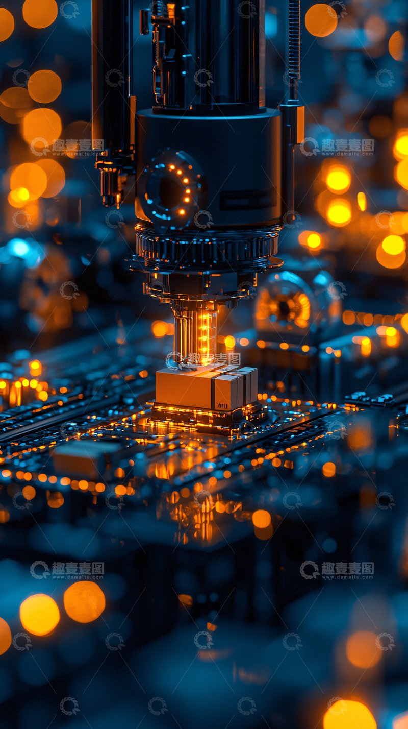 高清大图下载【趣麦麦图】精密仪器安装芯片