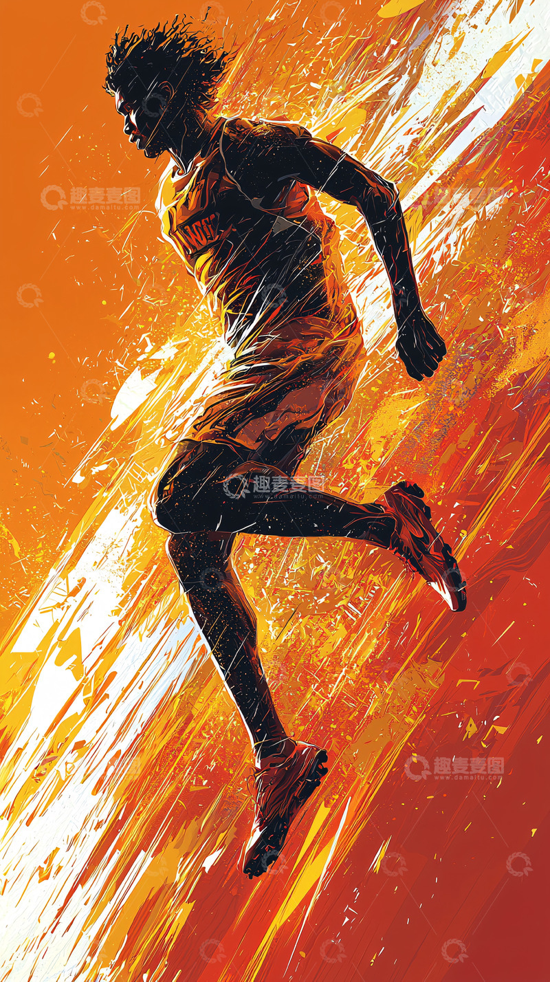 高清大图下载【趣麦麦图】奔跑的运动员