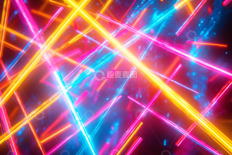 高清大图下载【趣麦麦图】炫彩霓虹灯线条背景