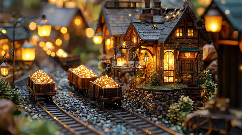 高清大图下载【趣麦麦图】夜景微缩景观