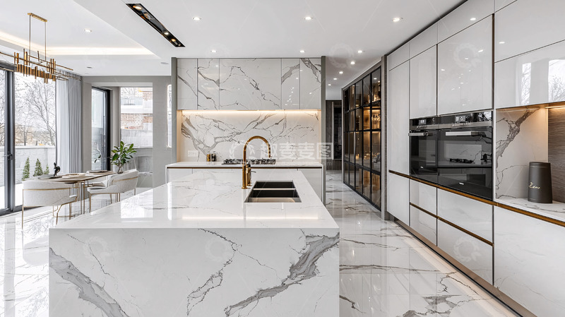 高清大图下载【趣麦麦图】现代轻奢开放式厨房