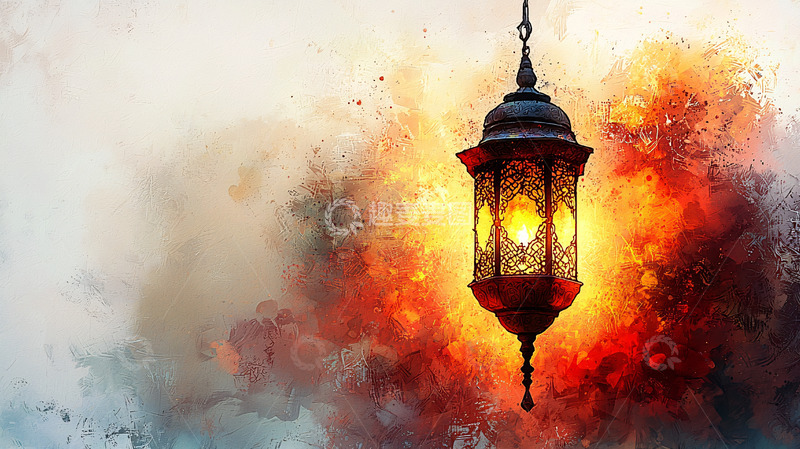 高清大图下载【趣麦麦图】悬挂的复古灯笼