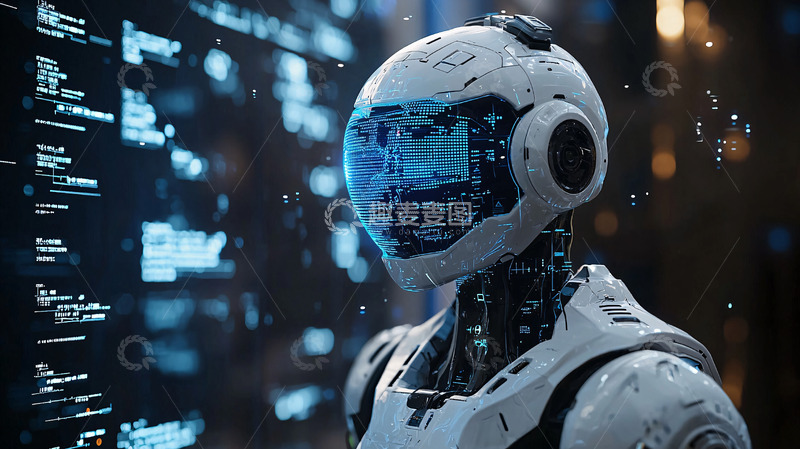高清大图下载【趣麦麦图】机器人看屏幕