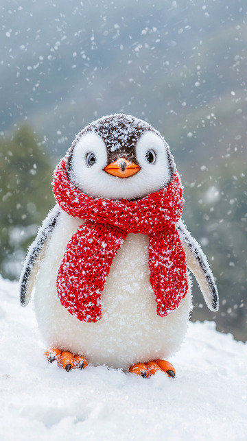 戴围巾的小企鹅