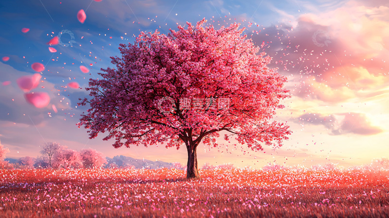 高清大图下载【趣麦麦图】粉色樱花树