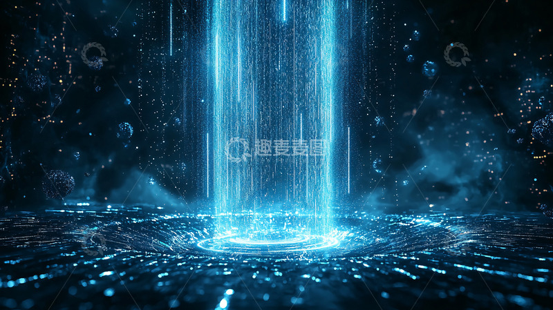 高清大图下载【趣麦麦图】蓝色能量光柱