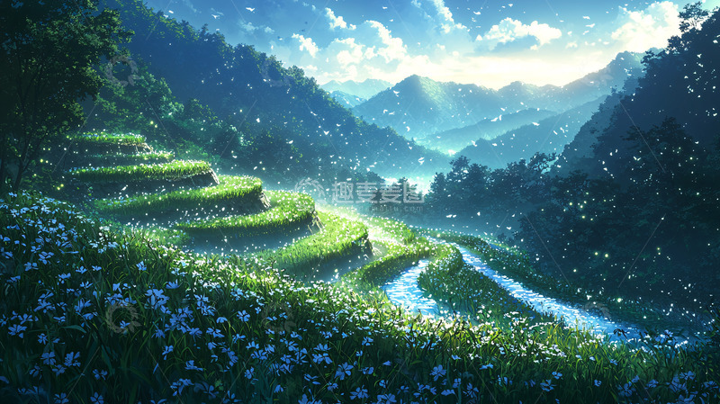 高清大图下载【趣麦麦图】梦幻梯田