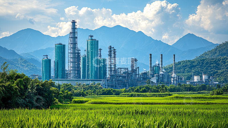 高清大图下载【趣麦麦图】山区炼油厂