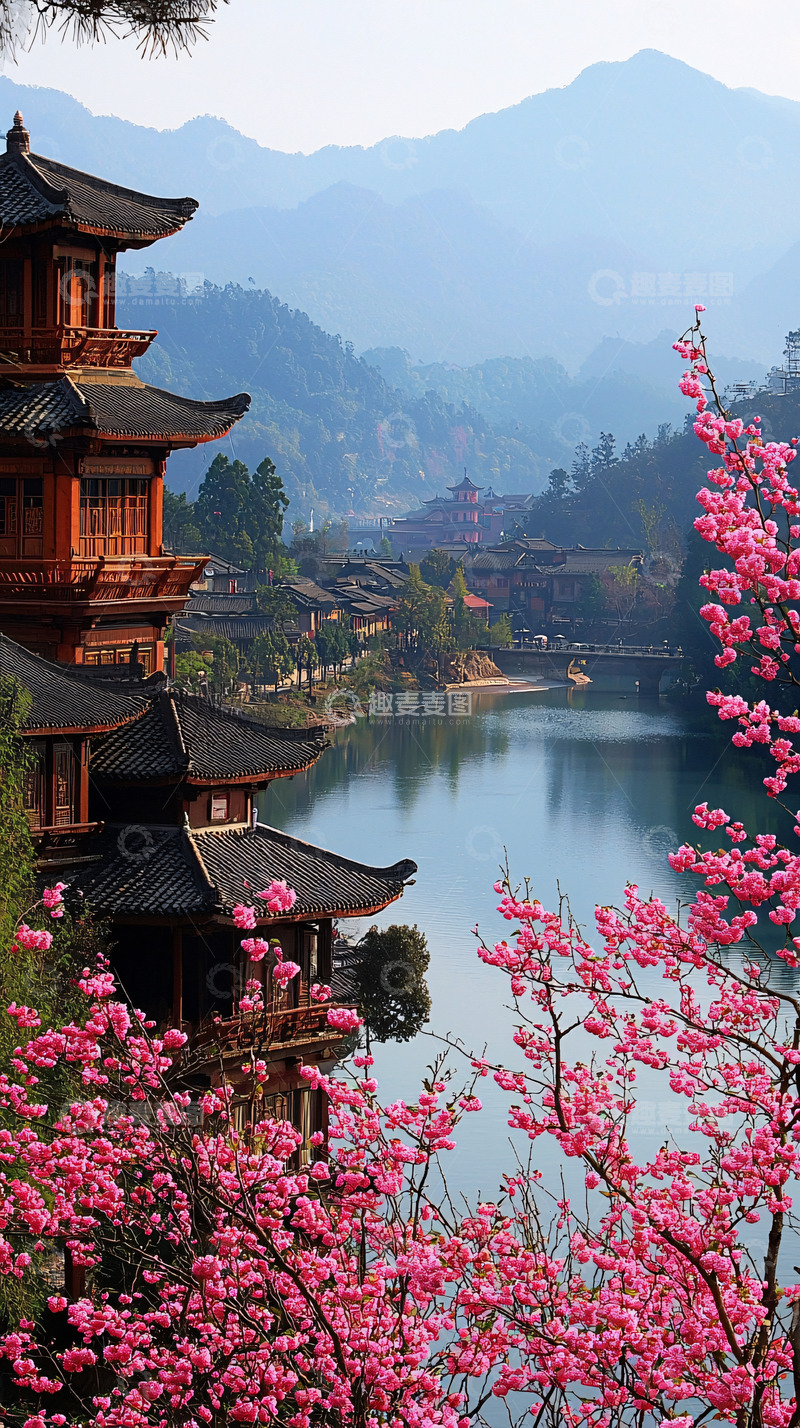 高清大图下载【趣麦麦图】山水古镇