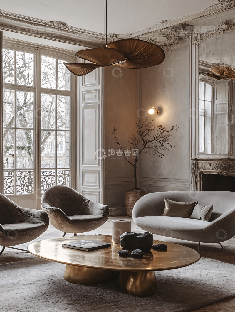 高清大图下载【趣麦麦图】法式轻奢客厅设计