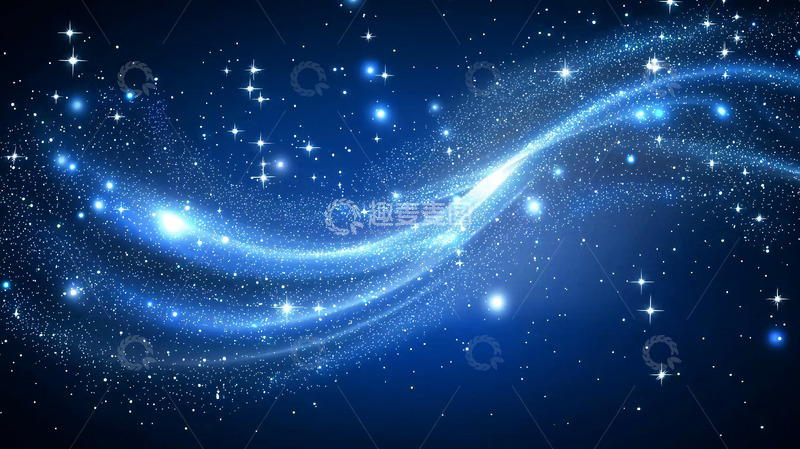 高清大图下载【趣麦麦图】蓝色星光轨迹