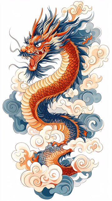 祥云环绕的中国龙