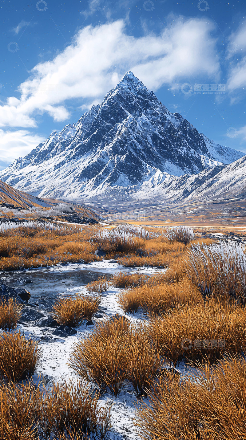 高清大图下载【趣麦麦图】雪山草原风景