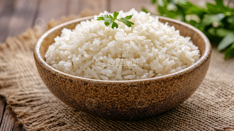 高清大图下载【趣麦麦图】木碗中一碗白米饭