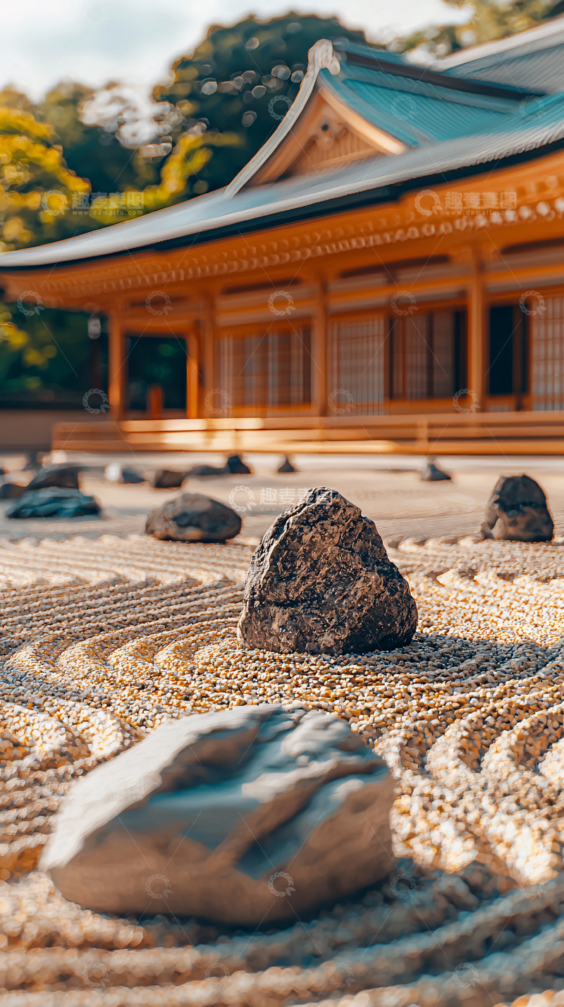 高清大图下载【趣麦麦图】日式庭院石头景观