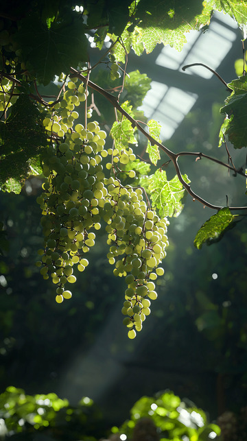 阳光下绿葡萄