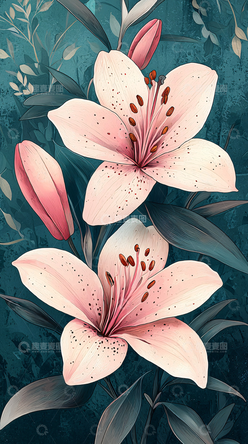 高清大图下载【趣麦麦图】粉色百合花