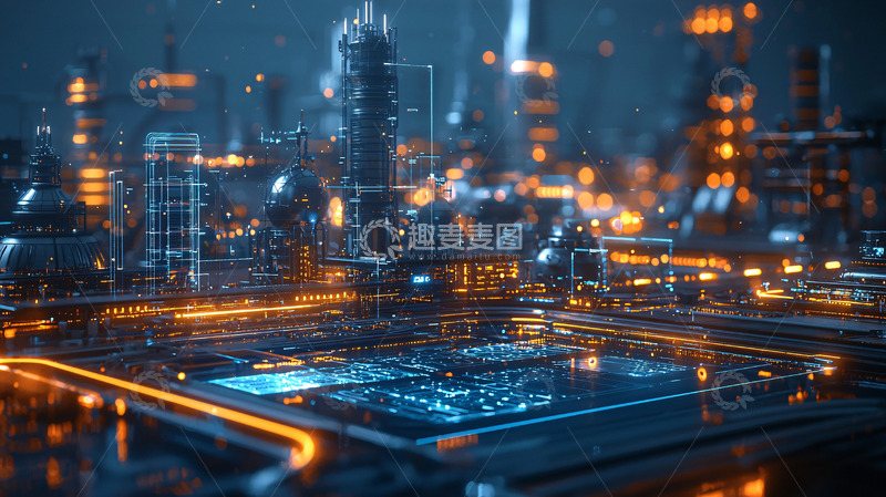 高清大图下载【趣麦麦图】未来城市夜景科技感