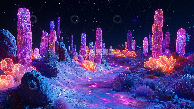 高清大图下载【趣麦麦图】奇幻发光植物