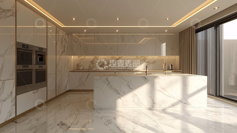高清大图下载【趣麦麦图】现代轻奢风格厨房设计