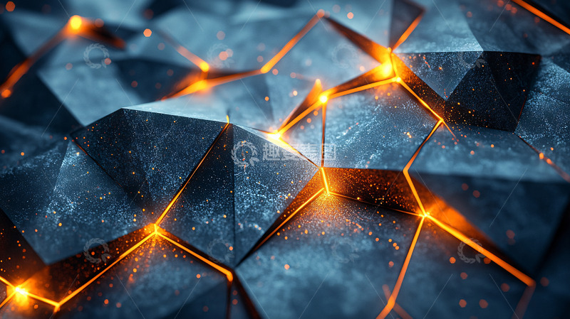高清大图下载【趣麦麦图】科技感几何图案发光线