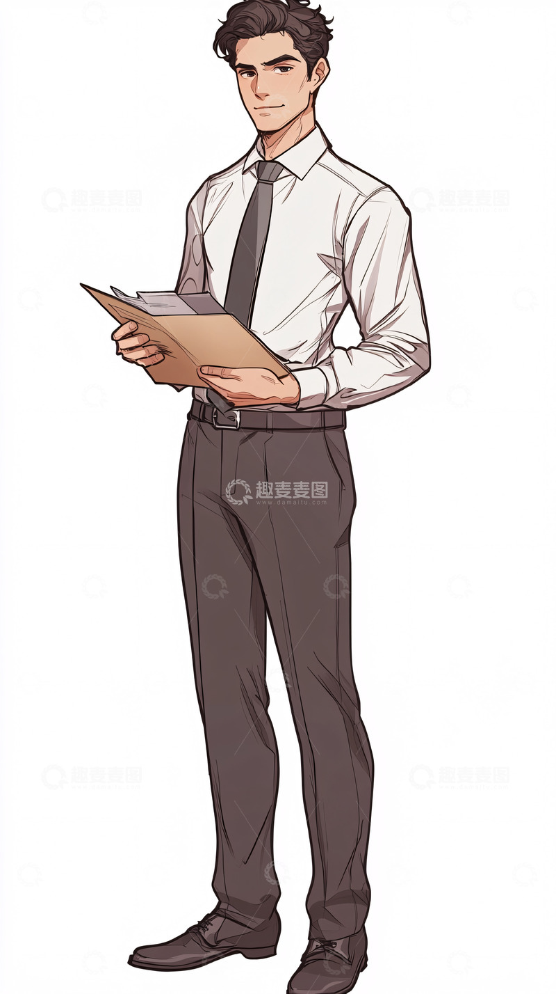 高清大图下载【趣麦麦图】帅气男士商务风格插画