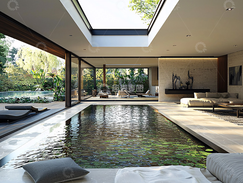 高清大图下载【趣麦麦图】现代简约室内泳池设计