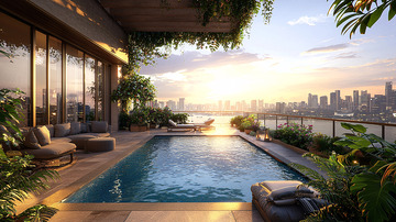 高端住宅泳池景观