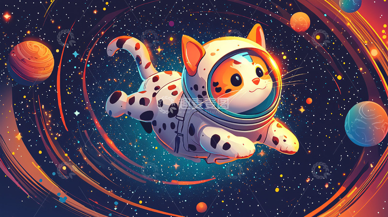 高清大图下载【趣麦麦图】太空猫