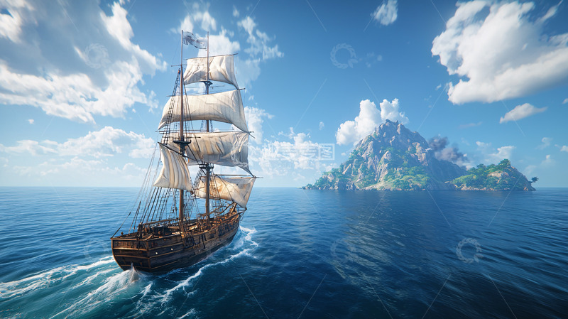 高清大图下载【趣麦麦图】航海时代帆船