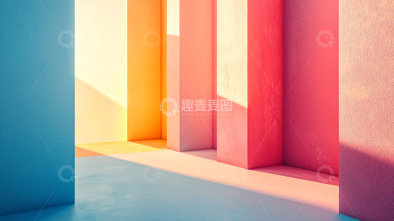 高清大图下载【趣麦麦图】彩色几何墙面